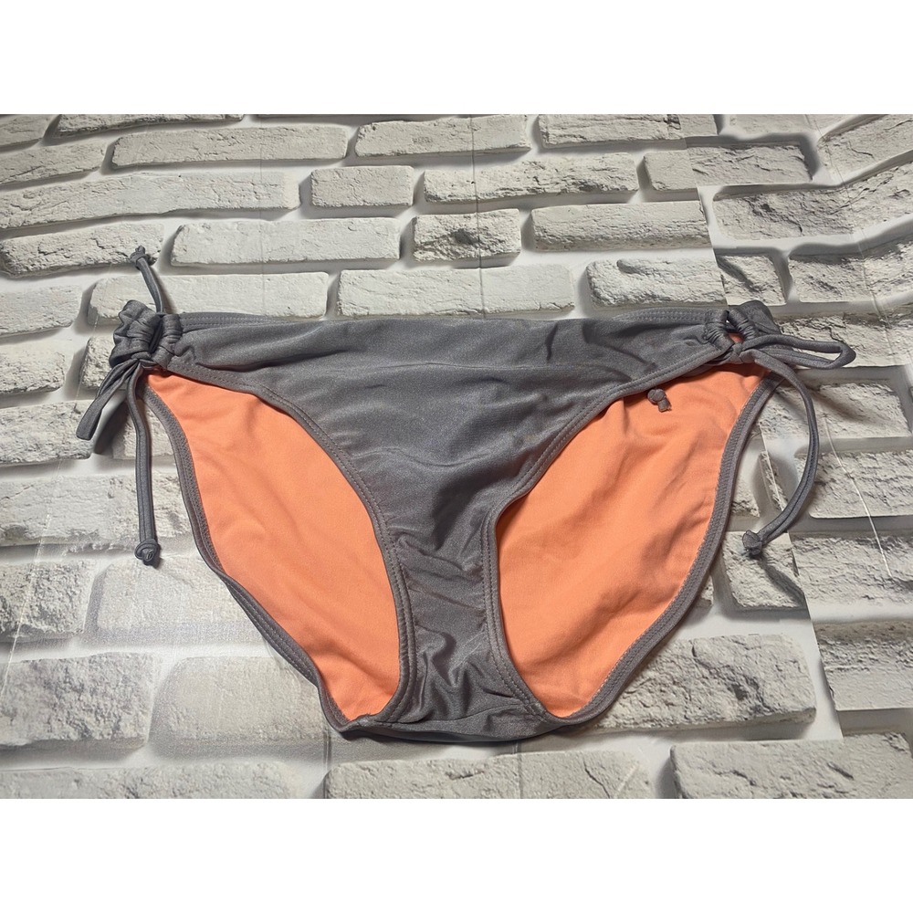Xhilaration Gray Metallic Bikini Bottoms Tie Side Swimsuit Beach‎ Pool XL